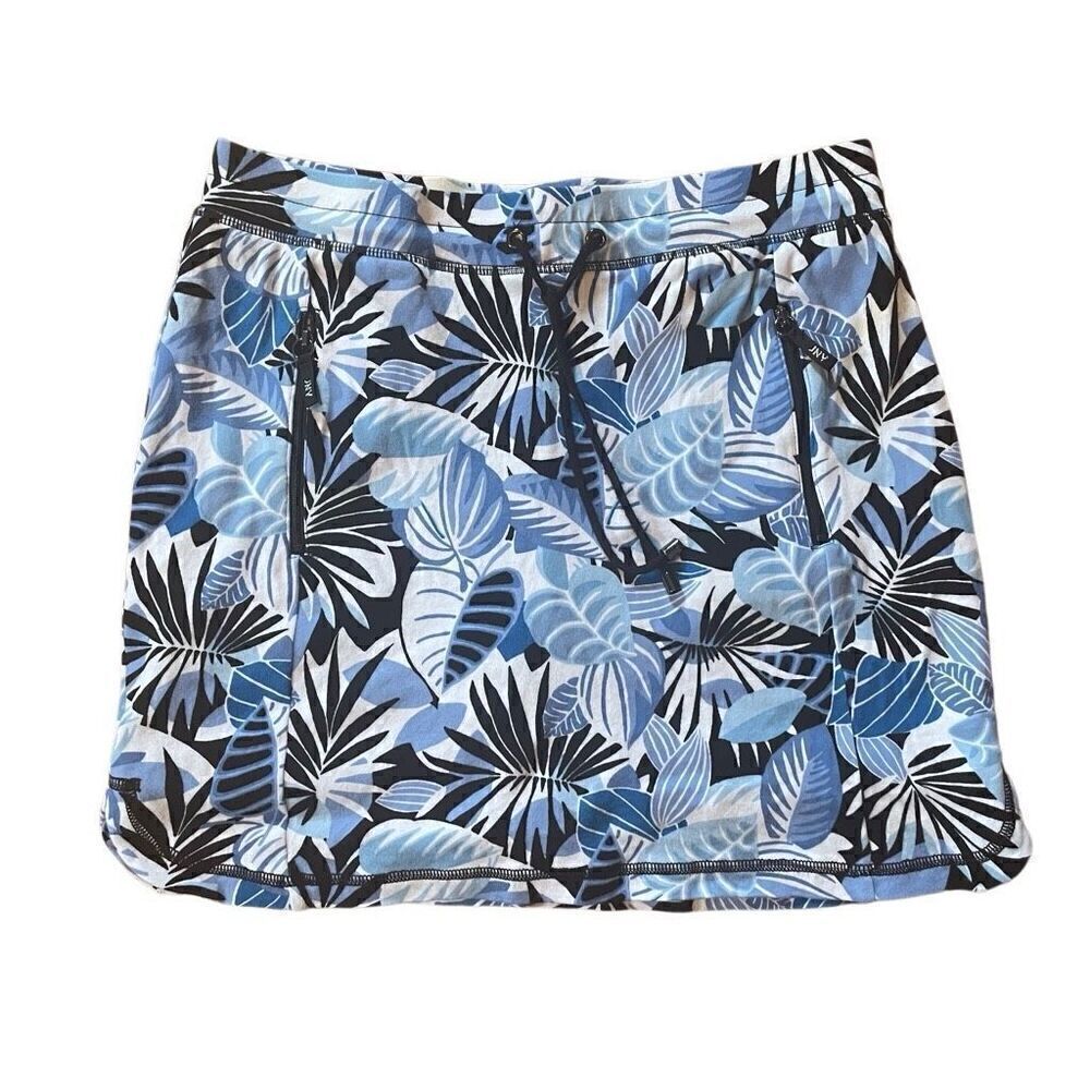 JONES NY | blue black floral skort side pockets S